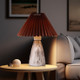 Pleated Brown Bedside/Table Lamp With Ceramic Base E27 60W Pleated Brown Bedside/Table Lamp With Ceramic Base E27 60W